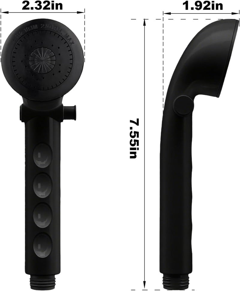 MarisFlow RV Shower Faucet with Shower head and Hose - Non-Metallic RV Shower Kit, On/Off Valve & Diverter, Handheld Shower Replacement for RV,5thWheels,Motorhomes,Travel Trailers,Campers（Black） - Image 3